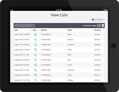 Cell Phone Monitoring: View Calls